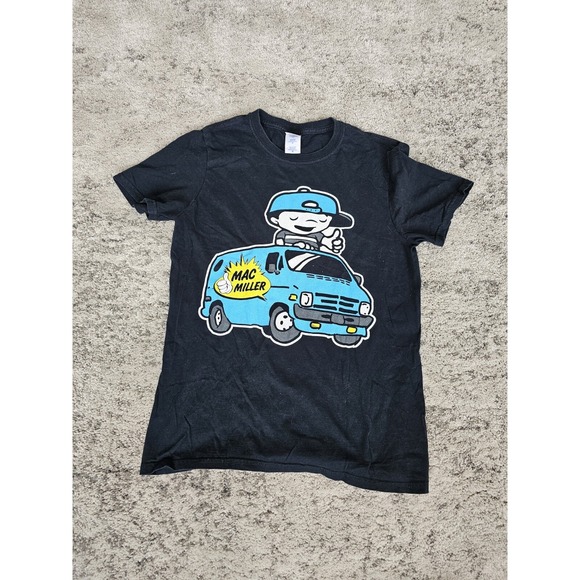 Gildan Other - 2012 Mac Miller Under The Influence Music Tour Van Graphic Men's Black Shirt S